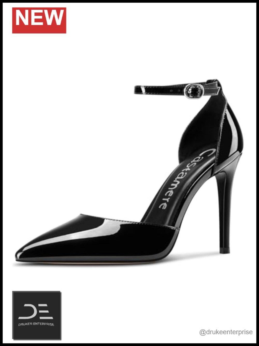 Stiletto High Heel Pointed Toe Pumps Ankle Strap Prom Dress Heels 3.9"